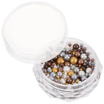 1 Кутия Брелков за нокти Декоративни перли за нокти Дребни перли за ноктите през Цялата перли за нокти DIY Нокти Pearls