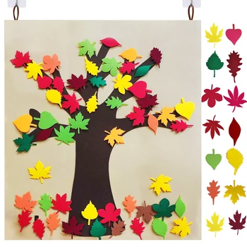 Събитие на Деня на Благодарността Украса от есенни листа Подвижна Бюлетин Изделия за дома Спалня Филцови дъска за падането на дървото за детския клас 
