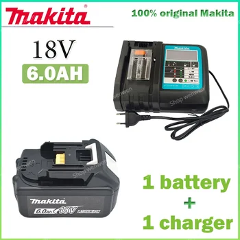 Makita 100% Оригинална Батерия за електрически инструменти Makita 18V 6.0 Ah С Led Литиево-йонна батерия Заместител на BL1850 BL1860B BL1860 Makita
