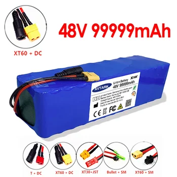 Висок капацитет 48V 100Ah 1000W 13S3P 99999Mah Литиево-Йонна Батерия 54,6 V Литиево-Йонна Батерия Електрически Скутер с Bms + Зарядно устройство