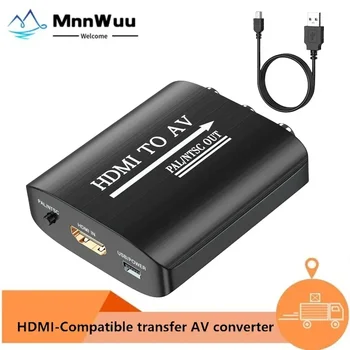 Конвертор MnnWuu HDMI в RCA, поддържа PAL / NTSC, подходящи за Apple TV / Roku / Fire Stick / Blu-ray / DVD плейър / стар телевизор / проектор / и т.н