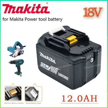 100% оригинална Акумулаторна Батерия Електроинструменти Makita 18V 12.0 Ah С Led Литиево-йонна батерия Заместител на LXT BL1860B BL1860 BL1850