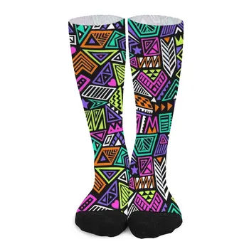 Цветни чорапи в стил поп-арт, модни чорапи в стил ретро с 90-х, женски меки чорапи за скейтборд, зимни чорапи с антибактериално модел.