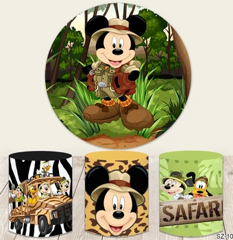 През цялата фон за рождения ден на Сафари, корица Wild One, Сафари в джунглата с Мики Маус, честит рожден Ден за деца, през цялата фон за момче