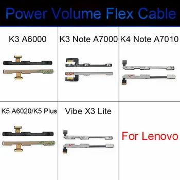Бутони за Регулиране на силата на звука на Хранене, Гъвкав кабел, Резервни Части За Lenovo K3 A6000/K3 Note A7000/K4 Note A7010 /K5 Note A6020 /K5 Plus /Vibe X3 Lite