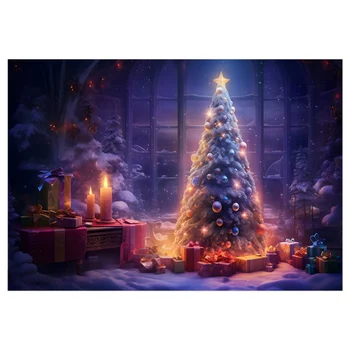 На фона на плат 210x150 см, Зимна Коледна елха, детска богат на функции на фона на плат за фотография, модел 7982