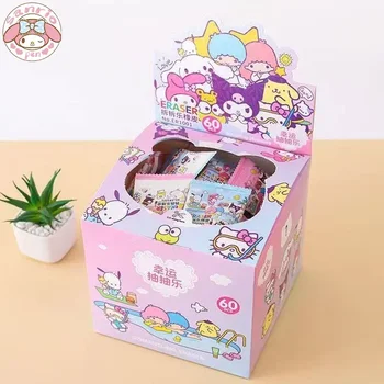 Нов Sanrio 60шт Гумичка Kawaii Hello Kitty Kuromi Cinnamoroll Насосный Гумичка Студентски Канцеларски материали, Детски Играчки, Подаръци