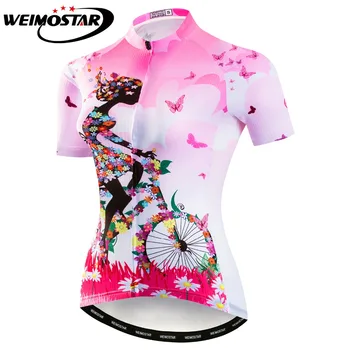 Розово-зелена Велосипедна Фланелка, Дамски велосипедна фланелка, Лятна велосипедна дрехи с къс ръкав, Ropa Трико, Велосипедна облекло Ciclismo