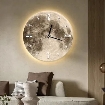 Модни реколта Луксозни стенни часовници, естетически Класически Ретро-флуоресцентни стенни часовници, луксозен дизайнерски интериор Reloj Digital