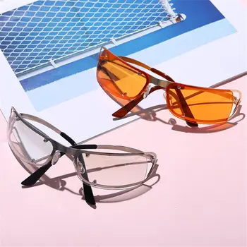 Модни очила в стил пънк, мъжки слънчеви очила Y2K, Дамски Слънчеви очила, увит около