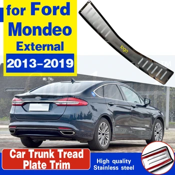 тампон на задна броня от неръждаема стомана, тампон на прага/тампон на праг за Ford Mondeo 2013-2019, автомобилни стикери