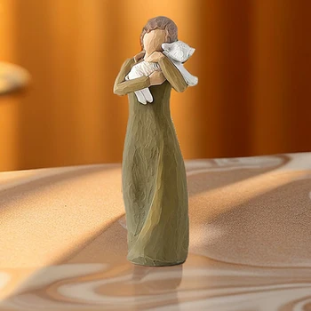 Начална скулптура на жена-овца, художествено оформяне на хол, спалня, маса, изделия от смола, аксесоари за украса на стаята, мир на Земята