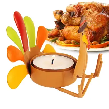 Пуйка за Деня на Благодарността, Свещник Tealight, Цветни Свещник за домашно масата за хранене, Декорация на камини, 2 модела