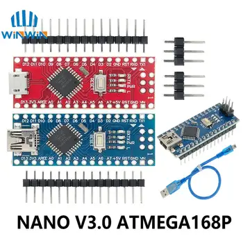 Nano Mini/Micro USB, СЪС съвместим с ботуш контролер Nano V3 за arduino CH340 USB драйвер за 16 Mhz Nano v3.0 ATMEGA168P