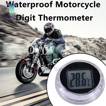 1бр Мини-мотоциклети термометър Водоустойчив часовник с монтиране на мотоциклет, цифров измерител на температурата, Водоустойчив -20 ~ 70 ℃
