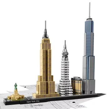 Архитектура на Ню Йорк Силует, Строителни блокове, Определени Тухли за кулата, Гледка към улицата, да Събира играчки за детски подаръци