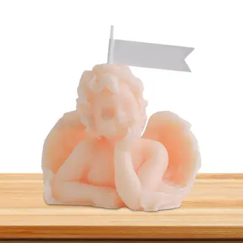 3D Сладък Ангел Ароматна Свещ Мухъл Крилат Ангел Украшение Мухъл Ангел Торта Свещ Мухъл Свещи, Домашно, Ароматно Бижу