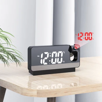 Въртене на 180 ° LED Цифров Прожекционен alarm clock USB Електронни Таван Проекторные Часовници за Спалня Нощни Настолни компютри Часовници