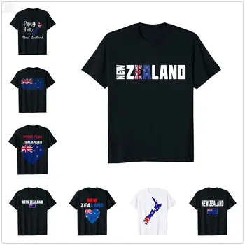 2022 100% Памук Флаг Нова Зеландия, нова зеландия Тениска За Мъже, Женската Риза В стил Хип-Хоп, Върховете на 100% Унисекс, Тениски