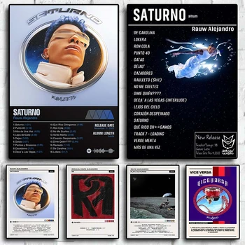 2023 Pop Rauw Alejandro Музикален Албум Saturno Плакат Естетически, Определени В стил Времена Корица Сингъл ЕП Печат Върху Платно, с монтиран на стената Арт Декор