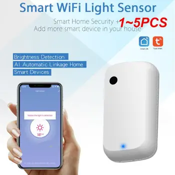 1 ~ 5ШТ Sasha Wifi Сензор за осветление Smart Illuminance Сензор за яркост Офис осветление, интелигентен дом, Smart life