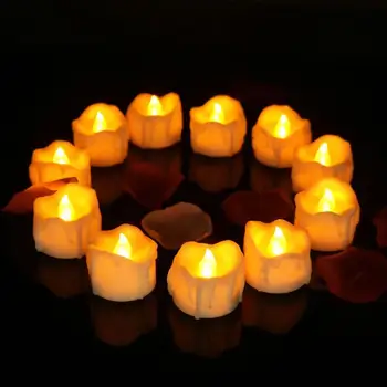 12шт led електронни свещи Енергоспестяващи беспламенных Tealights Candles Светлини За декорация на Деня на Свети Валентин
