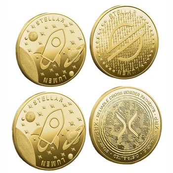 Нова криптовалюта Lumen Звездна Xrp Айде са подбрани криптовалюта Златна монета за украса според фън шуй 2022 г.