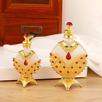 1 бр. многократно празна бутилка парфюм злато арабски парфюм спрей пътуване Реколта стъклена бутилка етерично масло