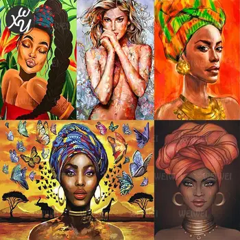 Комплекти за рисуване с диаманти Cool Lady за възрастни, Индивидуалност, Женски, Диамантени плочки, Африканска жена, Аксесоари за рисуване с диаманти за декор