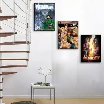 Плакат Vinland Saga Добро Качество Щампи и Плакати Реколта Стая за Домашен Бар Кафе Декор Естетическо Изкуство Стенни Живопис