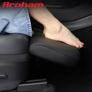 Aroham Automatic За Tesla Model Y Model3 2017-2022 Поставка За Краката на Втория пилот Удлинительный Мат Кожа Седалка, Мека Опора За Краката Наколенник За краката