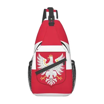 Ежедневна чанта с флага на Кралство Полша за пътуване, туризъм, мъжки раница през рамо, с раница на рамо