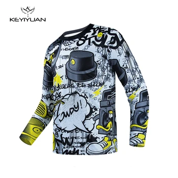 KEYIYUAN 2024 Даунхилл Джърси Мъжка тениска за планински велосипеди МТБ Риза Облекло за мотокрос Облекло за колоездене и офроуд Майо Вело