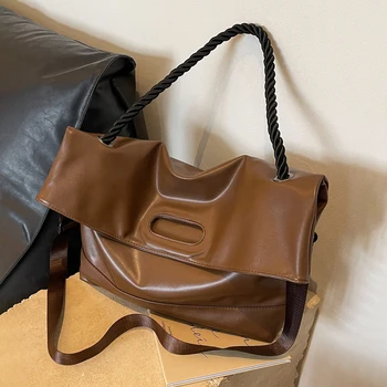 Дамски чанти голям капацитет 2023, Нови ежедневни чанти през рамо, универсална чанта от мека кожа, чанта под мишниците, Дамски чанти за пътуване до работа