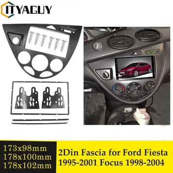 Двойна Панел Автомобилното Радио Din за Ford Fiesta Focus 1998-2004 Стерео Инсталация Комплект Гарнитури GPS DVD Рамка CD Рамка на Панела