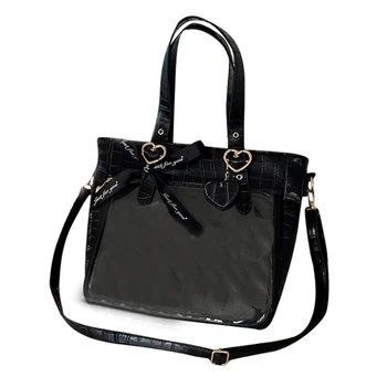 Модерна чанта под мишниците, чанта за през рамо в японски стил за момичета, дамска чанта през рамо, прозрачна чанта 517D