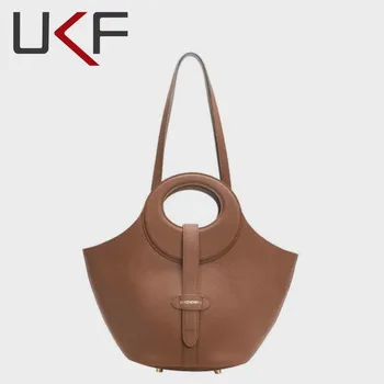 UKF 2023 Нова мода Ретро Куха тканая чанта Голям голям чанта-тоут, чанта за плетене за майката, чанта за подмишниците, модерна чанта за жени