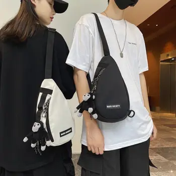 Модерен мъжки чифт, чанта през рамо с едно рамо, Модерен Японска малка чанта на едно рамо за почивка, модерен Нов колан за раница