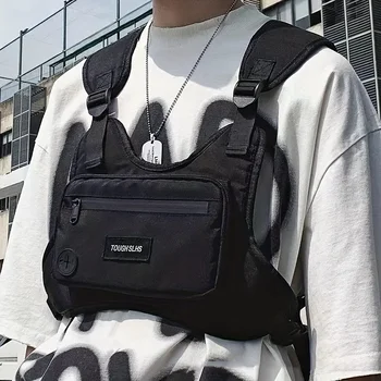 Нагрудная чанта в стил хип-хоп, градинска дрехи, поясная чанта с голям капацитет, спортен ден за ден жилетка, чанта за мъже и жени