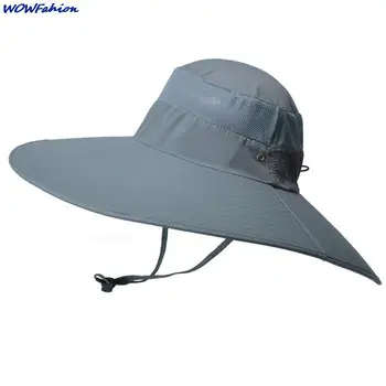 Мъжки рибарска шапка с широка периферия 15 см, лятна градинска водоустойчив солнцезащитная шапка, стена за катерене шапка, Панама, рибарски шапки Унисекс