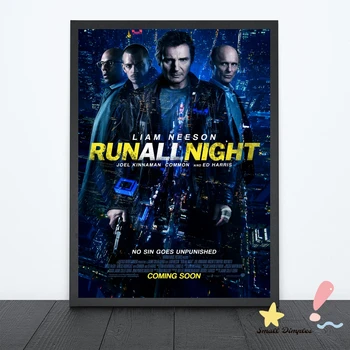 Run All Night Класически плакат на филма Художествена печат върху платно Декорация на дома, Стенни Живопис (без рамка)