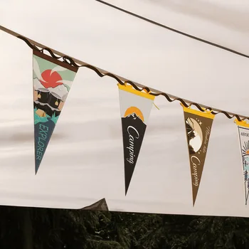 Открит къмпинг Флаг Палатка Атмосфера Флаг Украса къмпинг Оформление сцена на Пикник на Пикник Триъгълен флаг Туристическа екипировка