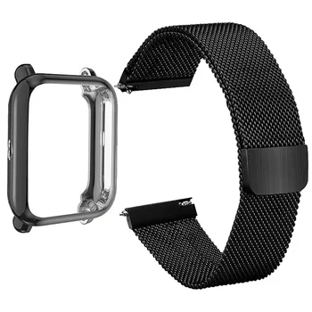 Гривна за Xiaomi Huami Amazfit Bip U Pro Bip S Lite Каишка Защитен калъф Миланската каишка за часовник от неръждаема стомана