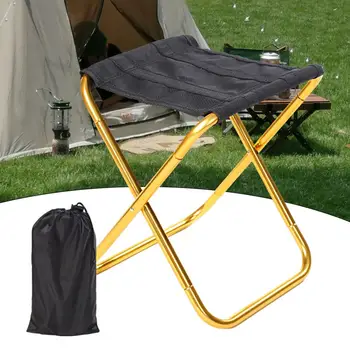 Сгъваема табуретка Мини, защитен от ръжда, дебели, спестяващ място, трайни носещ алуминиева сплав, риболовен стол за барбекю, походный стол за плажа