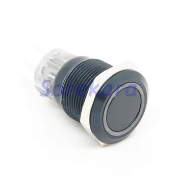 19 мм Zn-Al Пръстен на LED СИН Цвят Незабавен 2NO 2NC Бутон Превключвател Черно Покритие За Автоматично IP67 UL 6/12/24/110/220 В ключа