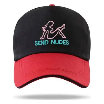 Бейзболна шапка SEND NUDES с модерен хлопковым принтом възстановяване на предишното положение за мъже, Висококачествени Лятна шапка на татко, мъжка спортна шапка Kpop за мъже, директна доставка