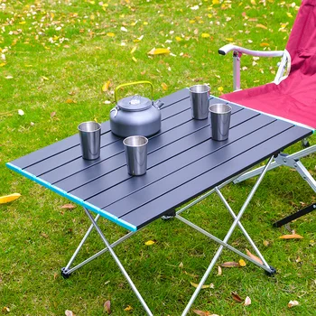 Сгъваема маса за пикник, къмпинг от алуминиеви сплави с висока якост, ултра-леки преносими маси, Сгъваеми маса за хранене за семейно барбекю