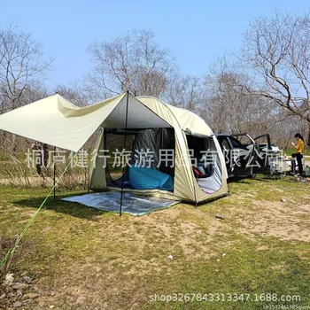Задната плъзгаща се палатка за самостоятелно шофиране туристически автомобили страничната палатка с мрежесто прибиращ се покрив, предната палатка за suv задната част на палатката
