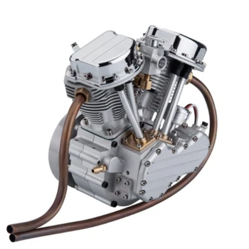 Мини бензинов двигател CISON FG-VT9 V2 9cc V-образен комбинациите четиритактов мотор с въздушно охлаждане, радиоуправляеми бензинов двигател