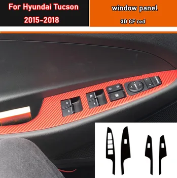Автомобилен Стайлинг Черна Карбоновая Стикер На прозорец лифт на Автомобила Бутон за Включване на Лентата с Тампон Стикер 4 бр./компл. За Hyundai Tucson 2015-2018